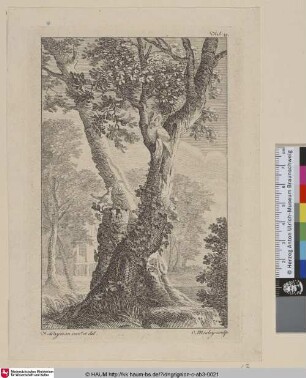 [Landschaft mit Baum und Hütte]