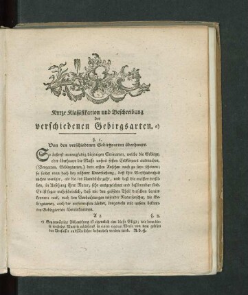 Von den verschiedenen Gebirgsarten überhaupt