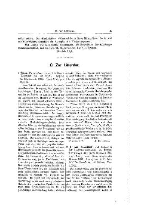 Zur Litteratur