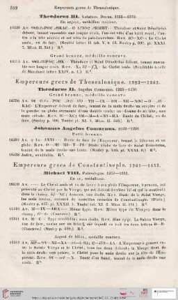 Empereur grecs de Constatinople 1261-1453 (Nr. 16536 - 16578)
