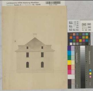 Brünninghausen (Dortmund) Schloß Seitenansicht eines Nebengebäudes Anf. 19.Jh. o.M. 39,5 x 31 Zeichnung Romberg Nr. 58