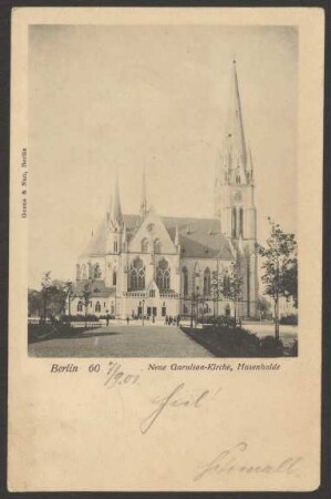 Ansichtskarte „Neue Garnison-Kirche“, Hasenheide [2/2]