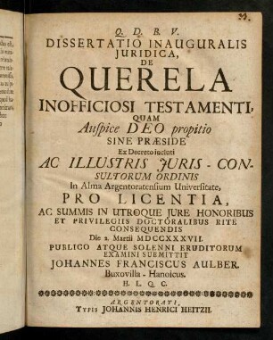 1r-32, De Querela Inofficiosi Testamenti