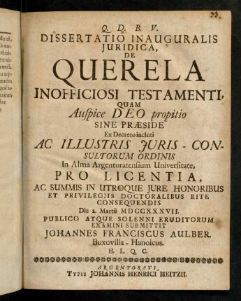 1r-32, De Querela Inofficiosi Testamenti