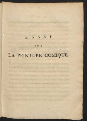 Essai Sur La Peinture Comique
