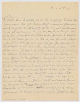 Brief von Rudolf Ehrenberg an Franz Rosenzweig