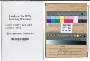 Entnazifizierung Johannes Zimmermann , geb. 04.02.1894 (Konstrukteur)