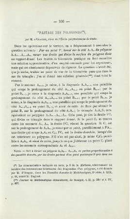 PARTAGE DES POLYGONES.