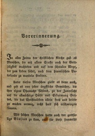 Ausgewählte Schriften des ehrwürdigen Abtes Ludovikus Blosius, 1. Trost für Kleinmüthige : ein Krankenbüchlein