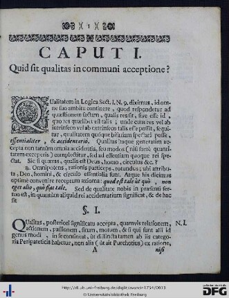Caput I. Quid sit qualitas in communi acceptione?
