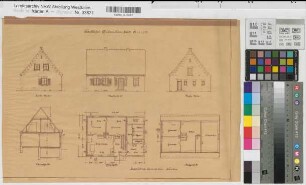 Ländliches Einfamilienhaus Grundrisse, Ansichten, Schnitt (1930) 1 : 100 31 x 46 Pause Westfälische Heimstätte Wohnungsgesellschaft Münsterland