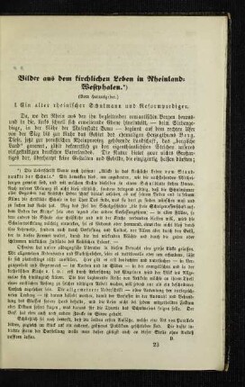 Bilder aus dem kirchlichen Leben in Rheinland-Westphalen