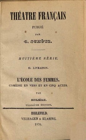 L école des femmes : comédie en vers et en cinq actes