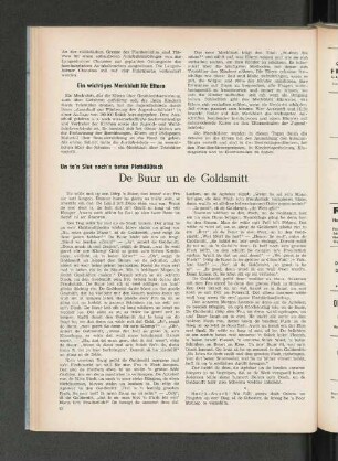 Ein wichtiges Merkblatt für Eltern