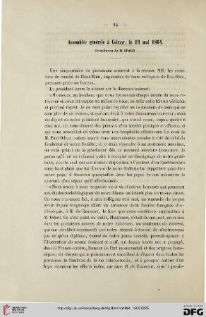 Assemblée génerale à Colmar, le 19 mai 1864