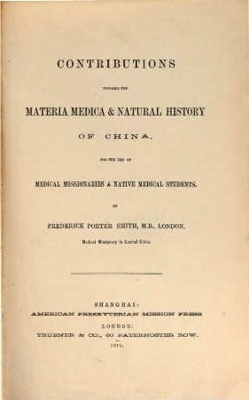 Contributions towards the materia medica & natural history of Chino