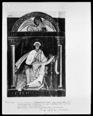 Perikopenbuch Kaiser Heinrichs II. für den Bamberger Dom — Lukas als schreibender Evangelist, Folio 5verso