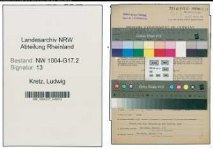 Entnazifizierung Ludwig Kretz , geb. 25.01.1889 (Hausmeister)