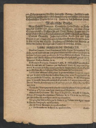 Musicalische Bücher.