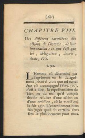 Chapitre VIII. Des différens caractères des actions de l'homme ...