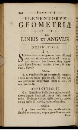 Elementorum geometriae. Sectio I. De lineis et angulis.