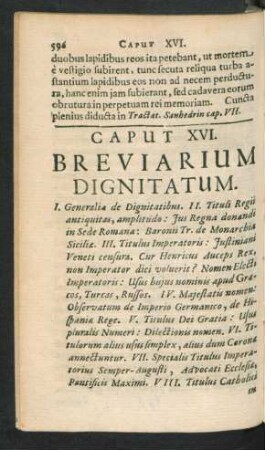 Caput XVI. Breviarium Dignitatum.