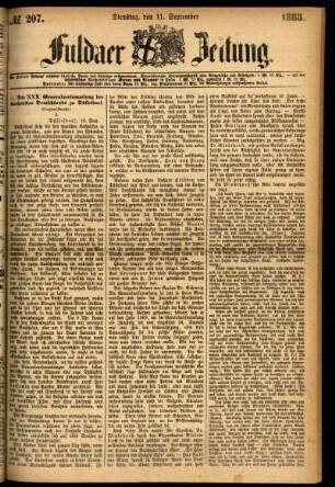 Ausgabe vom Dienstag, den 11. September 1883.