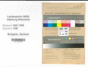 Entnazifizierung Gerhard Bongartz , geb. 27.04.1917 (Polizeibeamter)