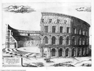 Speculum Romanae Magnificentiae, Rom, Castrensisches Amphitheater, restaurierte Ansicht