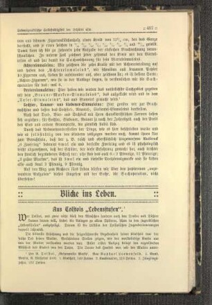Aus Tolstois "Lebensstufen"