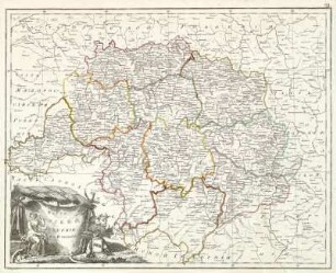 KARTA KURSKOJ GUBERNII iz 10 uezdov