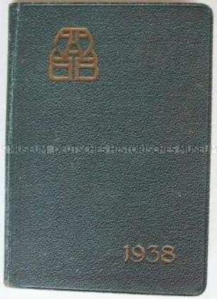 Taschenkalender der Berliner Löwenbrauerei für das Jahr 1938 (ohne Eintragungen)