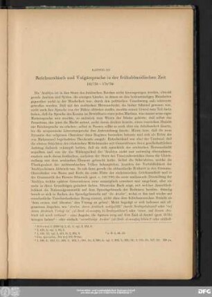 Kapitel III Reichsarabisch und Vulgärsprache in der frühabbasidischen Zeit