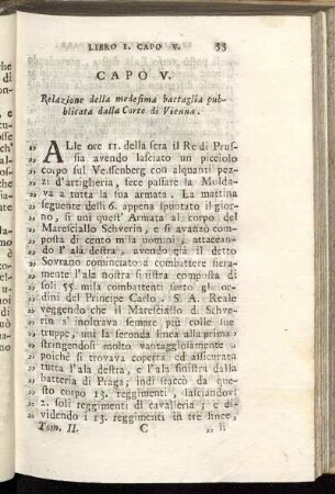 Capo V. Relazione della medesima battaglia publicata dalla Corte di Vienna.