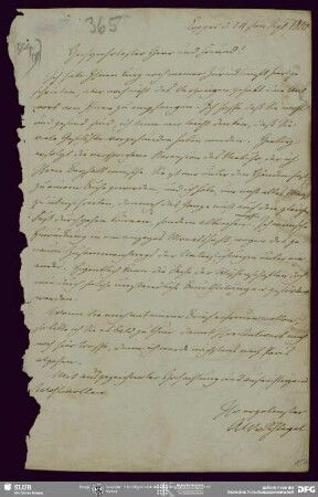 Eigenh. Brief von August Wilhelm von Schlegel an Friedrich Wilken, Coppet, 24.09.1816