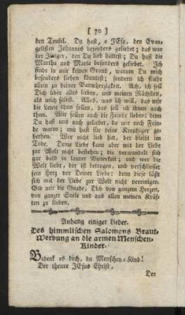 Anhang einiger Lieder.