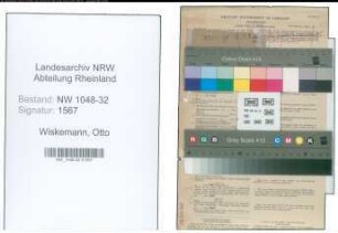 Entnazifizierung Otto Wiskemann , geb. 08.03.1895 (Beamter)