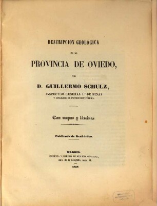 Descripcion geológica de Asturias : Publicada de Real órden. Con un atlas, I