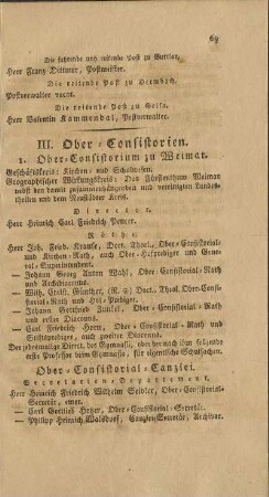 III. Ober-Consistorien