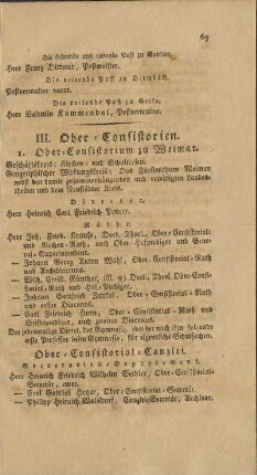 III. Ober-Consistorien