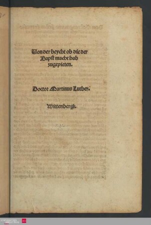 Uon der beycht ob die der Bapst macht hab zugepieten