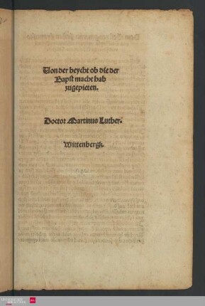 Uon der beycht ob die der Bapst macht hab zugepieten