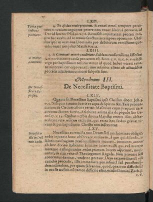 Membrum III. De Necessitate Baptismi.