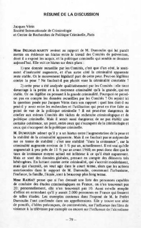 79-86, Résumé de la discussion