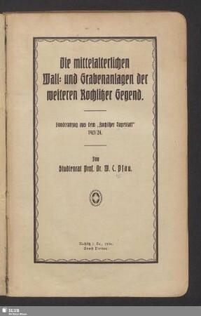 Die mittelalterlichen Wall- und Grabenanlagen der weiteren Rochlitzer Gegend