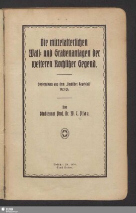 Die mittelalterlichen Wall- und Grabenanlagen der weiteren Rochlitzer Gegend