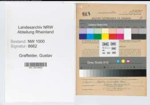 Entnazifizierung Gustav Graffelder, geb. 03.06.1898 (Sachbearbeiter)