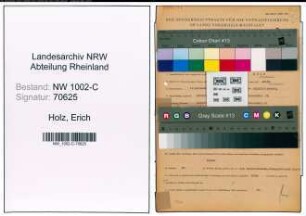 Entnazifizierung Erich Holz, geb. 12.11.1905 (Geschaeftsfuehrer)
