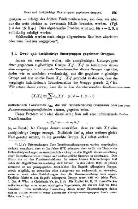 § 1. Zwei- und dreigliedrige Untergruppen gegebener Gruppen.