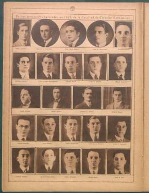 Peritos mercantiles egresados, en 1925, de la Facultad de Ciencias Económicas